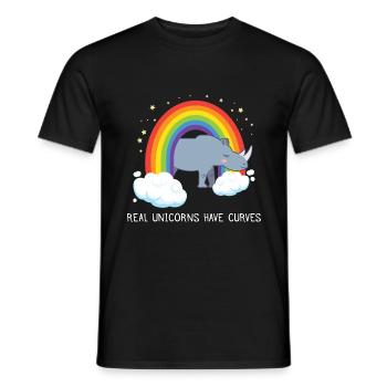 Les vraies licornes ont des courbes - T-shirt homme - noir - Devant - AI Model Male 178 light (178cm)