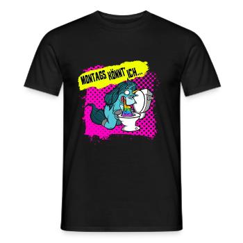 Montags könnt ich... Lustiges Einhorn Design - Männer T-Shirt - Schwarz - Vorne - AI Model Male 178 light (178cm)