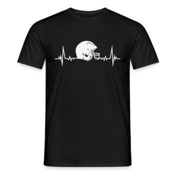 ECG Pulse Heart Line Football Helmet US Sports Gift - Men's T-Shirt - black - Front - AI Model Male 178 light (178cm)