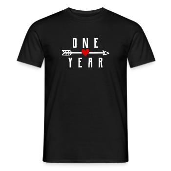 1 Year First Wedding Anniversary Relationship - Men's T-Shirt - black - Front - AI Model Male 178 light (178cm)