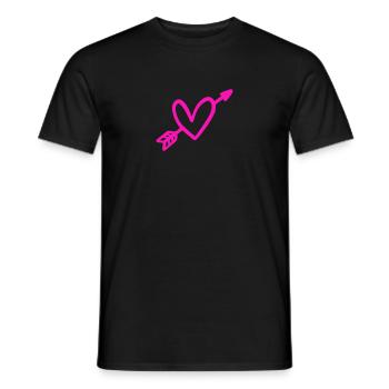 Pfeil und Herz Liebe Valentinstag Amor - Männer T-Shirt - Schwarz - Vorne - AI Model Male 178 light (178cm)