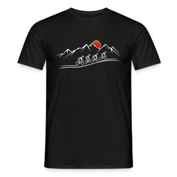 Vélo Montagnes Vélo de route Tour à vélo - T-shirt homme - noir - Devant - AI Model Male 178 light (178cm)