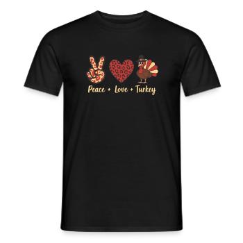 Thanksgiving Paix Amour Turquie - T-shirt homme - noir - Devant - AI Model Male 178 light (178cm)