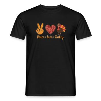 Thanksgiving Paix Amour Turquie - T-shirt homme - noir - Devant - AI Model Male 178 light (178cm)