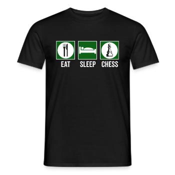 Eat Sleep Chess Schach Spruch Zitat - Männer T-Shirt - Schwarz - Vorne - AI Model Male 178 light (178cm)