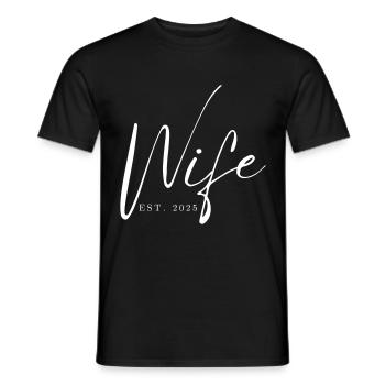Femme Est. 2025 Vient de se marier Lune de miel Mariage - T-shirt homme - noir - Devant - AI Model Male 178 light (178cm)