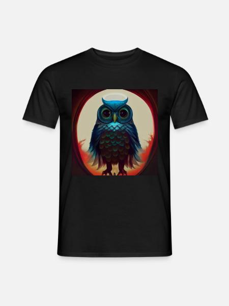 Sacred Owl - Männer T-Shirt - Schwarz