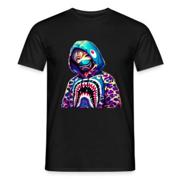 Bape Hai - Männer T-Shirt - Schwarz - Vorne - AI Model Male 178 light (178cm)