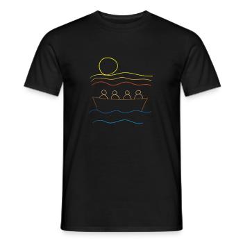Alle in einem Boot - Männer T-Shirt - Schwarz - Vorne - AI Model Male 178 light (178cm)