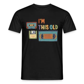 I'm This Old Vintage Retro 80s 90s Cassette - Men's T-Shirt - black - Front - AI Model Male 178 light (178cm)