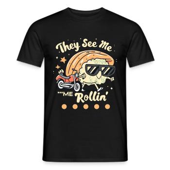 Sushirolle - Männer T-Shirt - Schwarz - Vorne - AI Model Male 178 light (178cm)