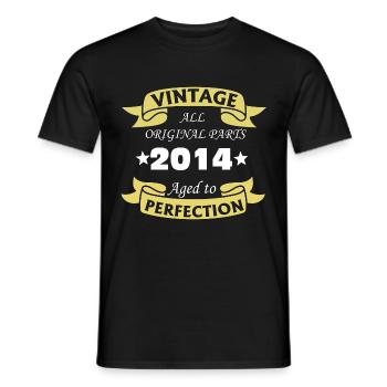 Jahrgang 2014 10 Jahre perfekt gereift - Männer T-Shirt - Schwarz - Vorne - AI Model Male 178 light (178cm)