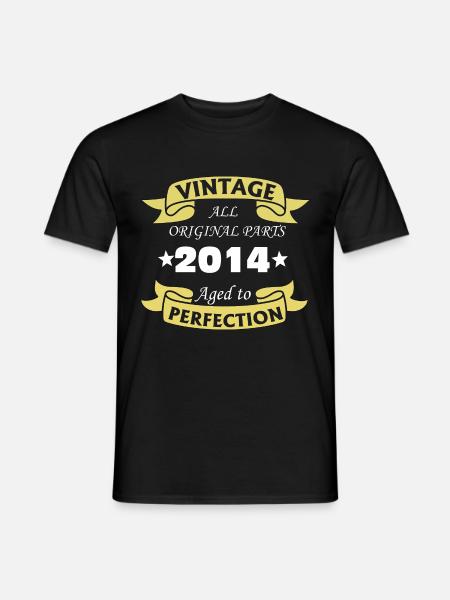 Vintage 2014 10 years aged to perfection - Men's T-Shirt - black