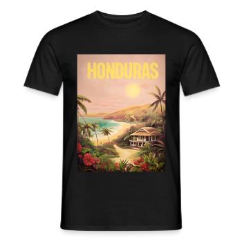 Honduras Pride Beach Gift - Men's T-Shirt - black - Front - AI Model Male 178 light (178cm)