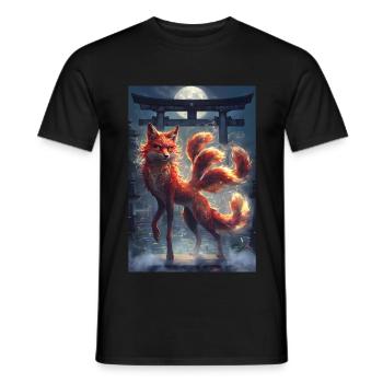 Fox Fairy China Mythology Gift - Men's T-Shirt - black - Front - AI Model Male 178 light (178cm)