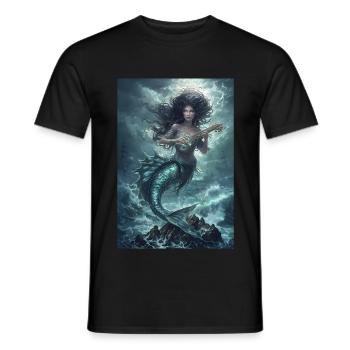 Sirène Mythologie Mythe Cadeau - T-shirt homme - noir - Devant - AI Model Male 178 light (178cm)