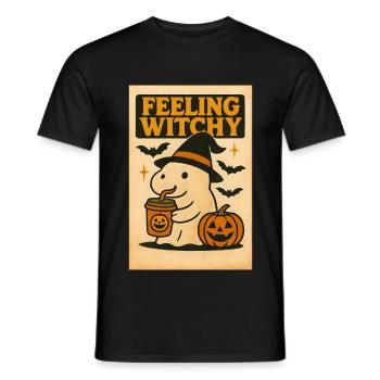 Ghost Capybara Halloween Gift - Men's T-Shirt - black - Front - AI Model Male 178 light (178cm)
