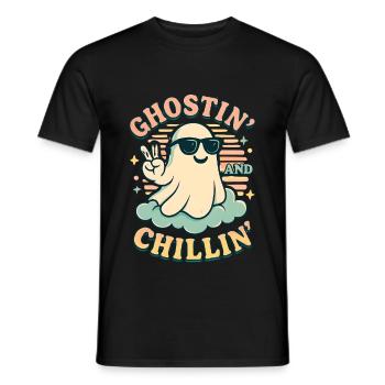 Halloween Ghost Costume Gift - Men's T-Shirt - black - Front - AI Model Male 178 light (178cm)