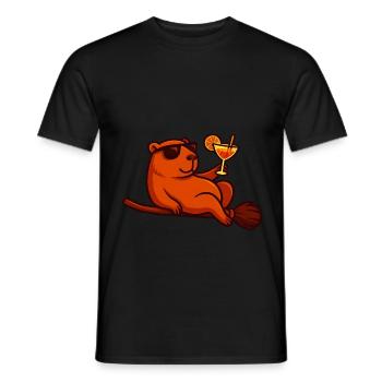 Halloween Capybara Costume Gift - Men's T-Shirt - black - Front - AI Model Male 178 light (178cm)