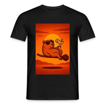 Halloween Capybara Summer Gift - Men's T-Shirt - black - Front - AI Model Male 178 light (178cm)
