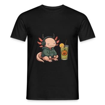 Halloween Axolotl Disguise Gift - Men's T-Shirt - black - Front - AI Model Male 178 light (178cm)
