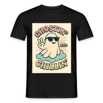 Halloween Ghost Costume Gift - Men's T-Shirt - black - Front - AI Model Male 178 light (178cm)