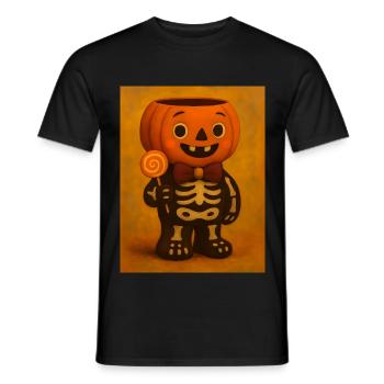 Cadeau de costume effrayant de citrouille d’Halloween - T-shirt homme - noir - Devant - AI Model Male 178 light (178cm)
