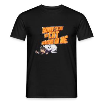 Désolé I’m Late My Cat Quoi Sitting On Me - Chats - T-shirt homme - noir - Devant - AI Model Male 178 light (178cm)