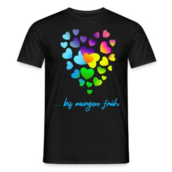 Herzen bunte Herzen Herzen Haufen - Männer T-Shirt - Schwarz - Vorne - AI Model Male 178 light (178cm)