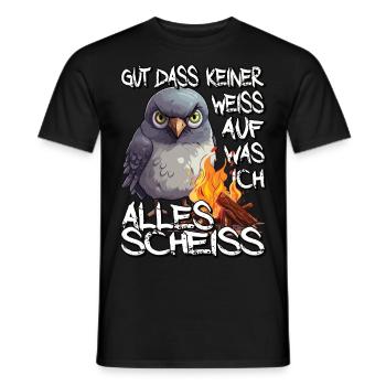 Taube Tauben Vogel Schwarzer Humor Sarkasmus - Männer T-Shirt - Schwarz - Vorne - AI Model Male 178 light (178cm)