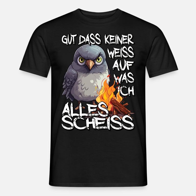 Taube Tauben Vogel Schwarzer Humor Sarkasmus - Männer T-Shirt - Schwarz