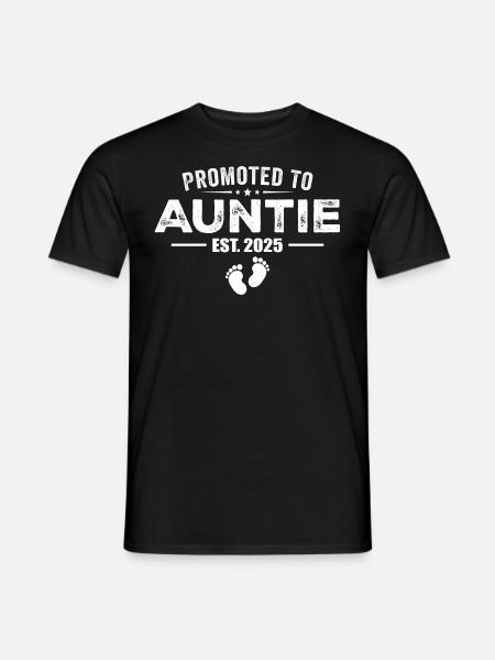 Promoted To Auntie 2025 Funny For New Auntie - T-shirt homme - noir