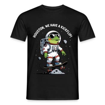 Space Frog Kickflip Adventure - Men's T-Shirt - black - Front - AI Model Male 178 light (178cm)