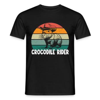 Crocodile Rider Capybara - Männer T-Shirt - Schwarz - Vorne - AI Model Male 178 light (178cm)
