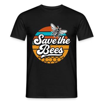 Save the Bees Retro - Men's T-Shirt - black - Front - AI Model Male 178 light (178cm)