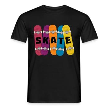 Skate - 5 Skateboard Shirt 5 Skating - Männer T-Shirt - Schwarz - Vorne - AI Model Male 178 light (178cm)