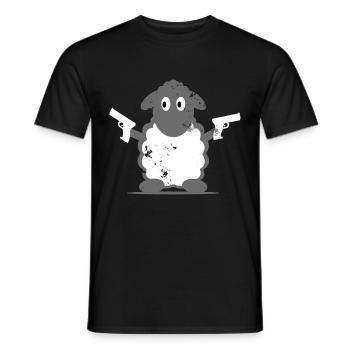 Schaf Polizist Geschenkidee - Männer T-Shirt - Schwarz - Vorne - AI Model Male 178 light (178cm)