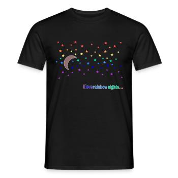 I love rainbow nights; lgbt; Regenbogen; Sterne - Männer T-Shirt - Schwarz - Vorne - AI Model Male 178 light (178cm)