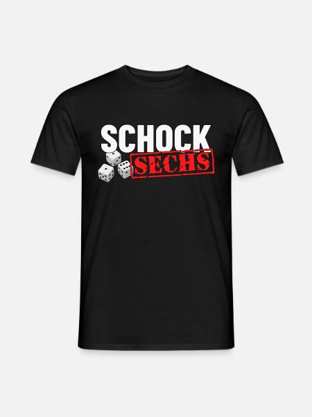 Schocken Knobeln Schock Sechs - Männer T-Shirt - Schwarz