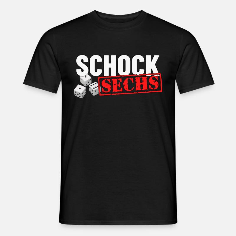 Schocken Knobeln Schock Sechs - Männer T-Shirt - Schwarz
