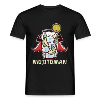 Cocktail Superhero Mojito Lime Group Bar - Men's T-Shirt - black - Front - AI Model Male 178 light (178cm)