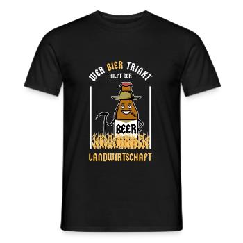 Toute personne qui boit de la bière aide l'agriculture - T-shirt homme - noir - Devant - AI Model Male 178 light (178cm)