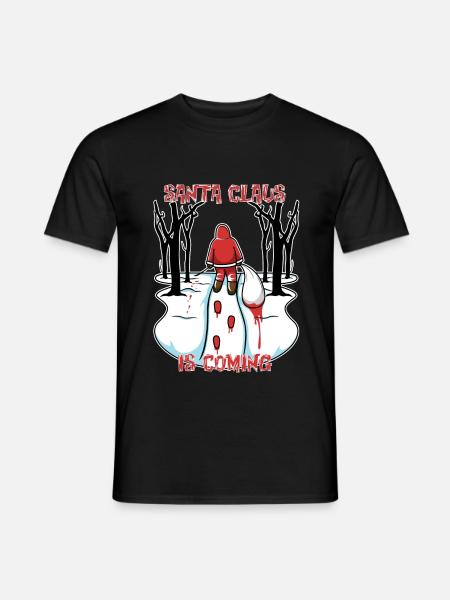 Böser Weihnachtsmann Blut Weihnachten Wald - Männer T-Shirt - Schwarz