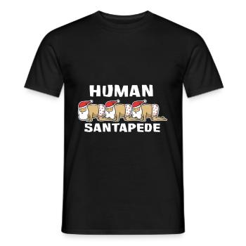 Santa Claus Human Santapede - Men's T-Shirt - black - Front - AI Model Male 178 light (178cm)