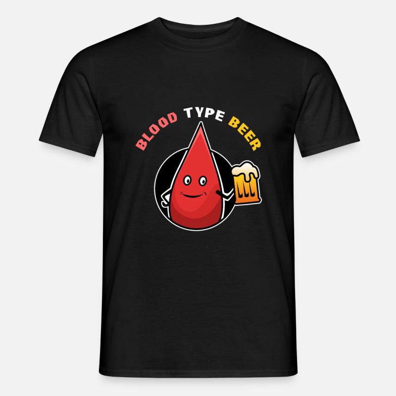 Bluttropfen Blutgruppe Bier - Männer T-Shirt - Schwarz