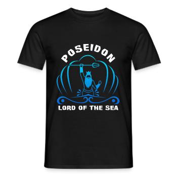 Saying water - Poseidon lord of the sea - Men's T-Shirt - black - Front - AI Model Male 178 light (178cm)