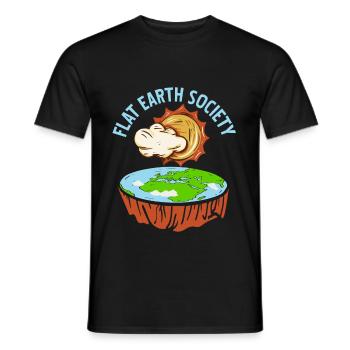 Flat Earth Sun - Flat Earth Society - T-shirt homme - noir - Devant - AI Model Male 178 light (178cm)