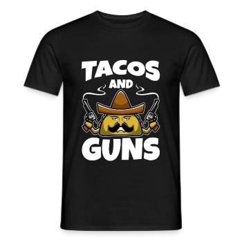 Taco Weapon Design - Tacos and Guns - Men's T-Shirt - black - Front - AI Model Male 178 light (178cm)