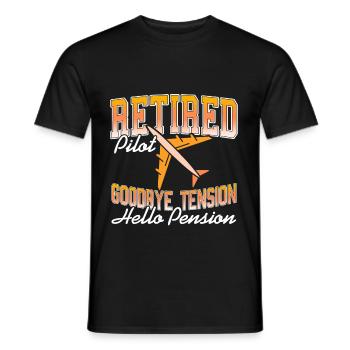 Pension - Retired pilot - Men's T-Shirt - black - Front - AI Model Male 178 light (178cm)