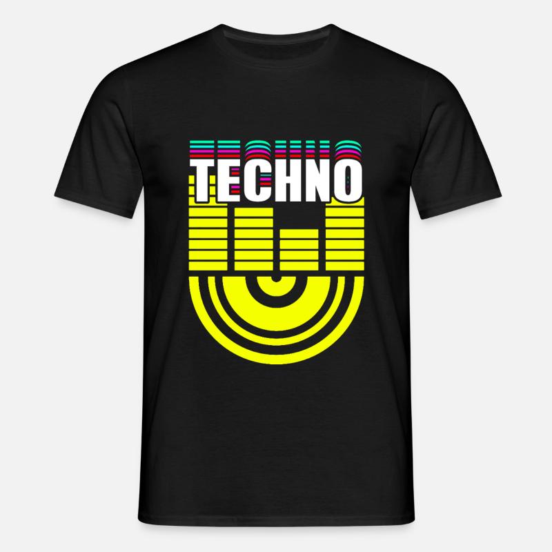 Techno - Männer T-Shirt - Schwarz